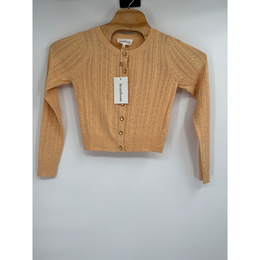 Heartloom Vale‎ Cardi Yellow Button-Down Cardigan Sweater Size XS NWT